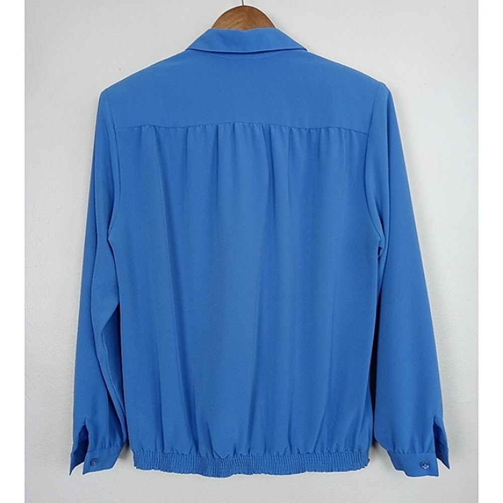 Vintage DaRue for Drapers & Damons Long Sleeve Blouse Padded Shoulder Size 12 - Picture 3 of 8